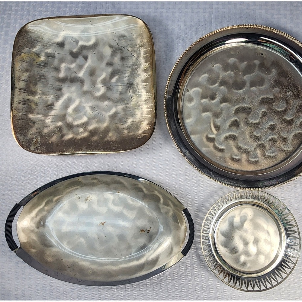 Vintage WMF Ikora Silverplate Serving Set - 4 Mid-Century Modern Trays & Dishes